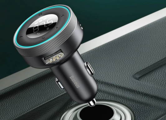 Baseus Fm Transmitter Αυτοκινήτου με Bluetooth/AUX/USB/MicroSD Γρήγορης Φόρτισης