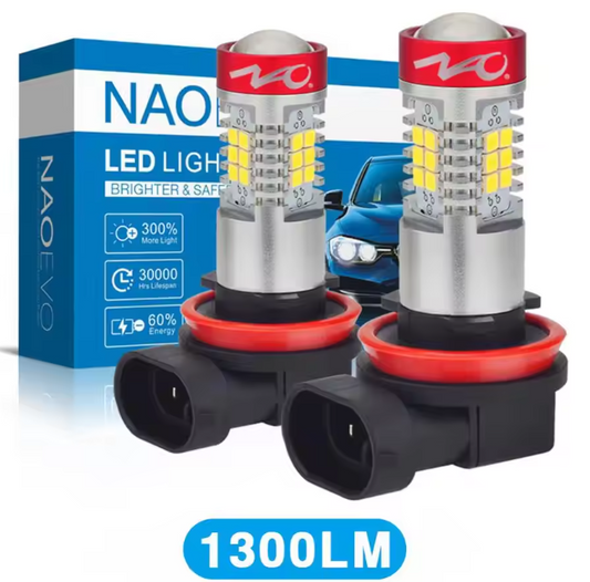 Λάμπες Led NAOEVO H8/H9/H11 για προβολείς ομίχλης -2τμχ