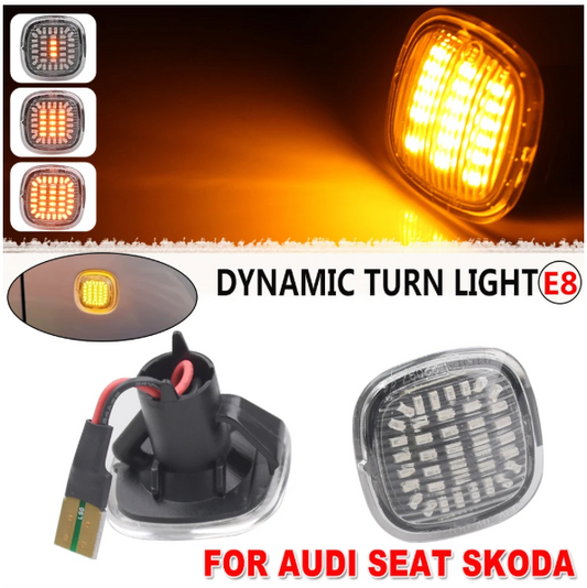 Φλας Led Dynamic για AUDI-SEAT-SKODA- 2 Τμχ CRYSTAL