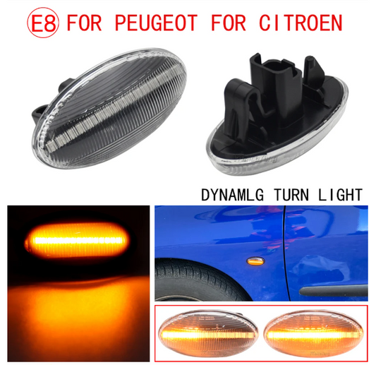 Φλας Led Dynamic για PEUGEOT/CITROEN- 2 Τμχ CRYSTAL