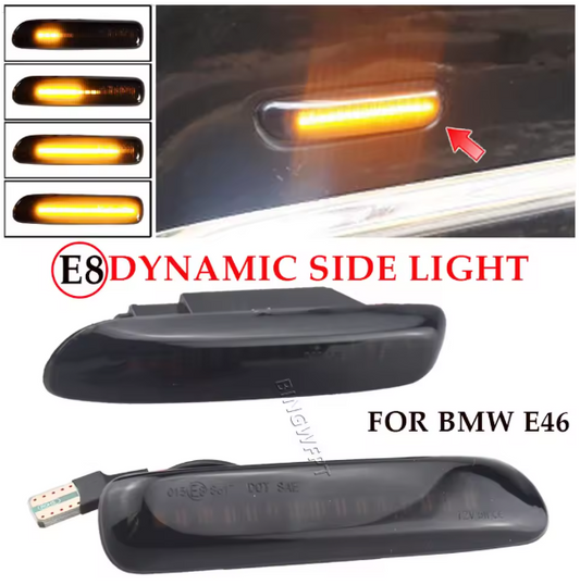 Φλας Led Dynamic για BMW E46- 2 Τμχ SMOKED