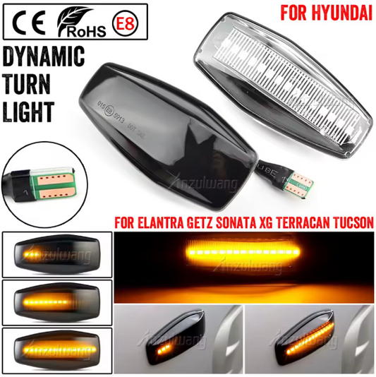 Φλας Led Dynamic για HYUNDAI GETZ / ELANTRA / TUCSON /COUPE / MATRIX- 2 Τμχ SMOKED