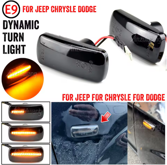 Φλας Led Dynamic για JEEP / CHRYSLER / DODGE- 2 Τμχ SMOKED