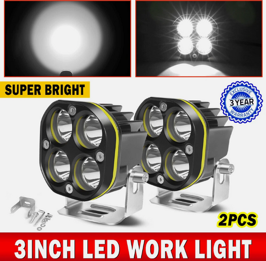 Σετ Προβολέων LED 3 ιντσών - 240W / 50,000 LM IP68 – Φώτα Offroad για SUV, 4x4, Τρακτέρ & Σκάφος (12V/24V)
