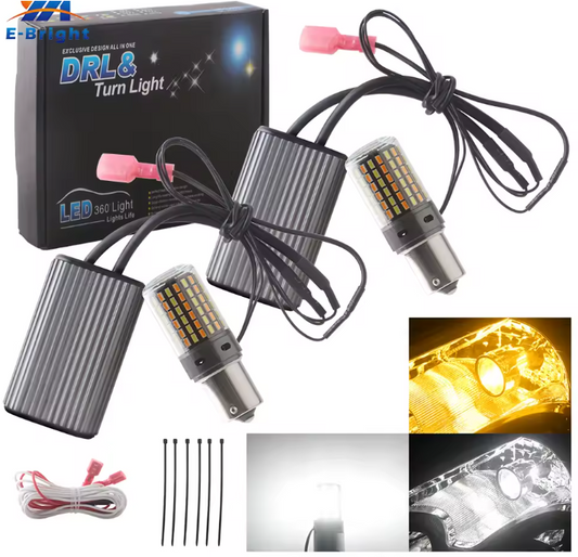 LED Φλας & Ημερήσια Φώτα DRL - BA15S – Υψηλή Φωτεινότητα 2880 LM , CANBUS 12V - 2τμχ