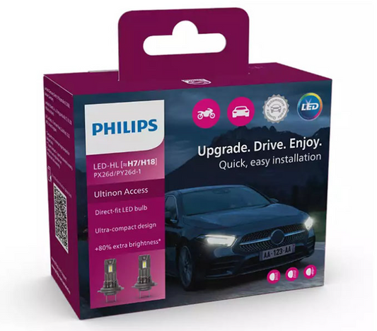 Philips H7/H18 Ultinon Access Led 12V 16W 6000K 2τμχ