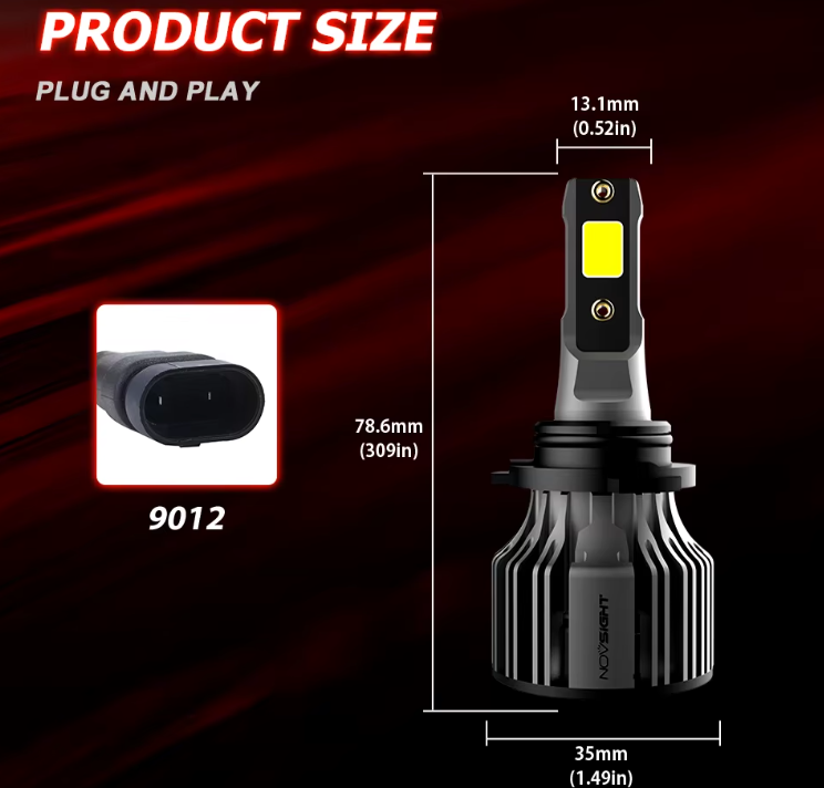 NOVSIGHT LED 9012 / HIR2 12V/24V-72W/10000LM/6000K