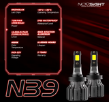 NOVSIGHT LED 9012 / HIR2 12V/24V-72W/10000LM/6000K