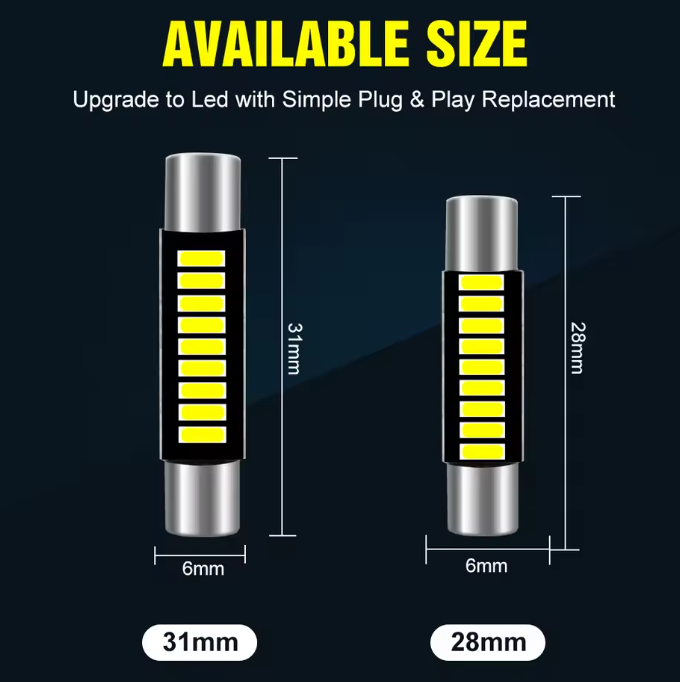 Λαμπα Led τύπου Festoon mini 31mm C5W-1W/6000K-1τμχ