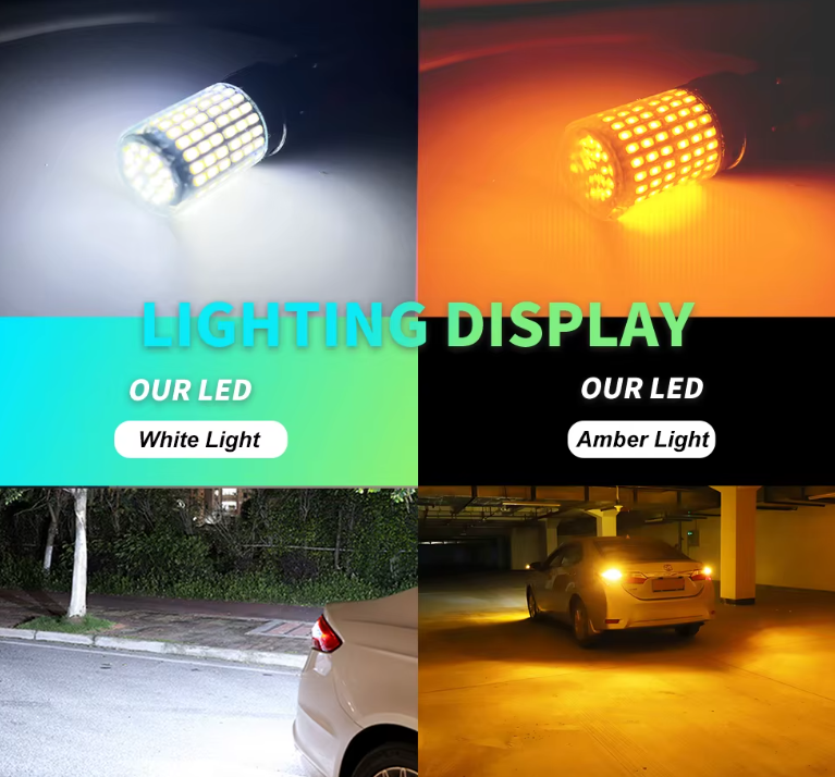 Λάμπες  LED Canbus BA15S -2τμχ σε χρωμα ΠΟΡΤΟΚΑΛΙ