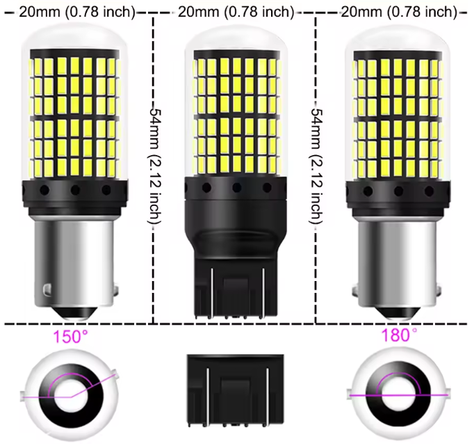 Λάμπες  LED Canbus BAU15S -2τμχ σε χρωμα ΚΟΚΚΙΝΟ