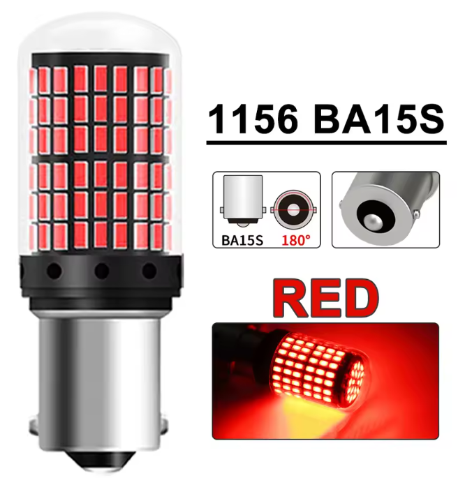 Λάμπες  LED Canbus BA15S-2τμχ σε χρωμα ΚΟΚΚΙΝΟ