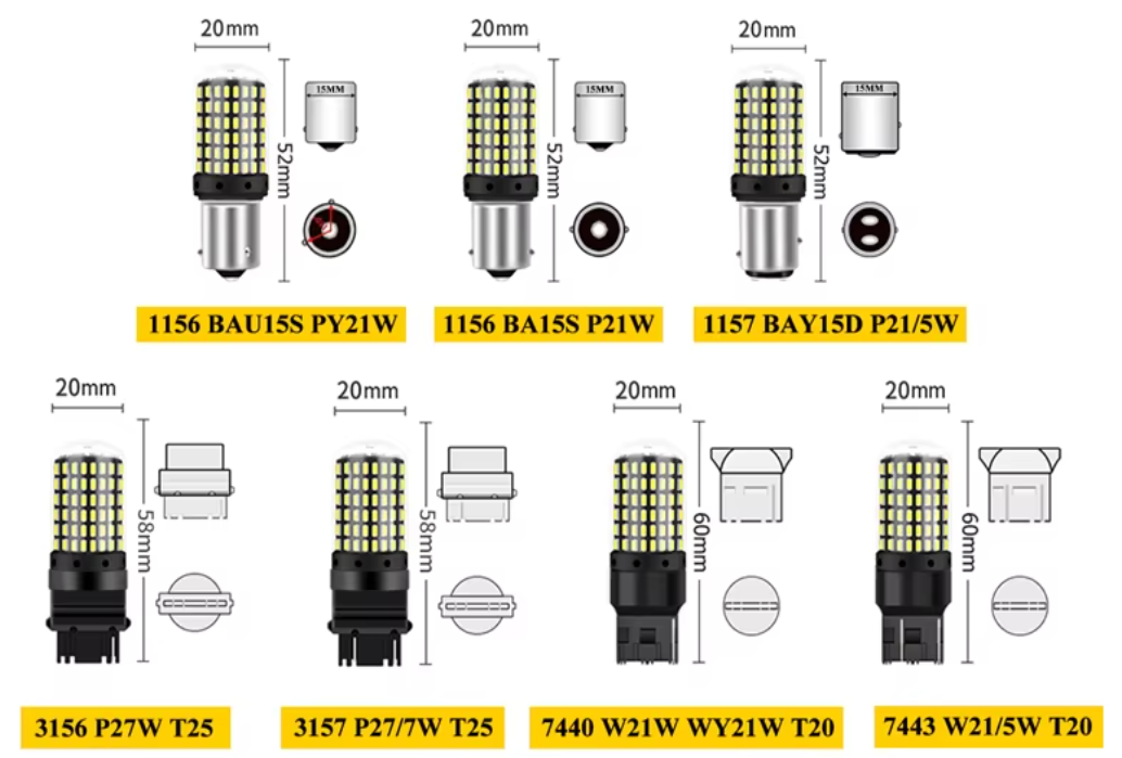 Λάμπες  LED Canbus T25 διπολικη  -2τμχ σε χρωμα Λευκο