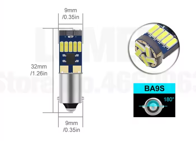 Λάμπα LED T10 BA9S T11 H6W CANBUS– 8W /300Lm/ΛΕΥΚΟ  6000K 1τμχ