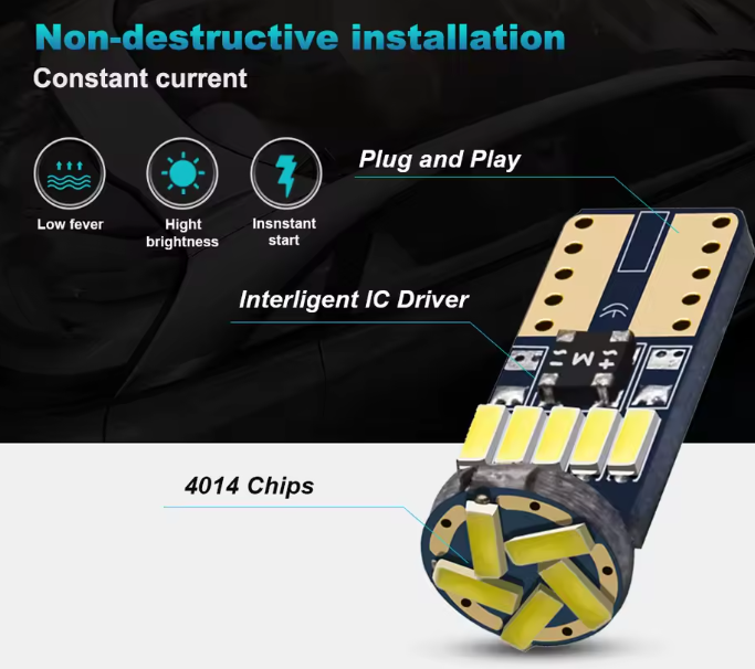Λάμπα LED T10 CANBUS– 6W /300Lm/ΠΡΑΣΙΝΟ 1τμχ