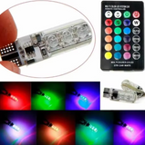 ΛάμπεςT10 W5W RGB LED με Τηλεχειριστήριο&CANbus – Πολύχρωμος Φωτισμός Αυτοκινήτου