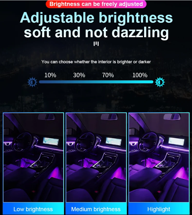 LED Φωτισμός Αυτοκινήτου Ambient Light Kit (10 τμχ) με Bluetooth-App & Αισθητήρα Ήχου