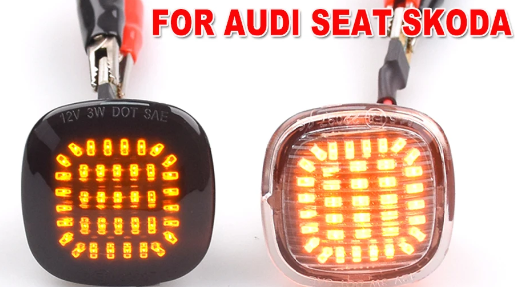 Φλας Led Dynamic για AUDI-SEAT-SKODA- 2 Τμχ CRYSTAL