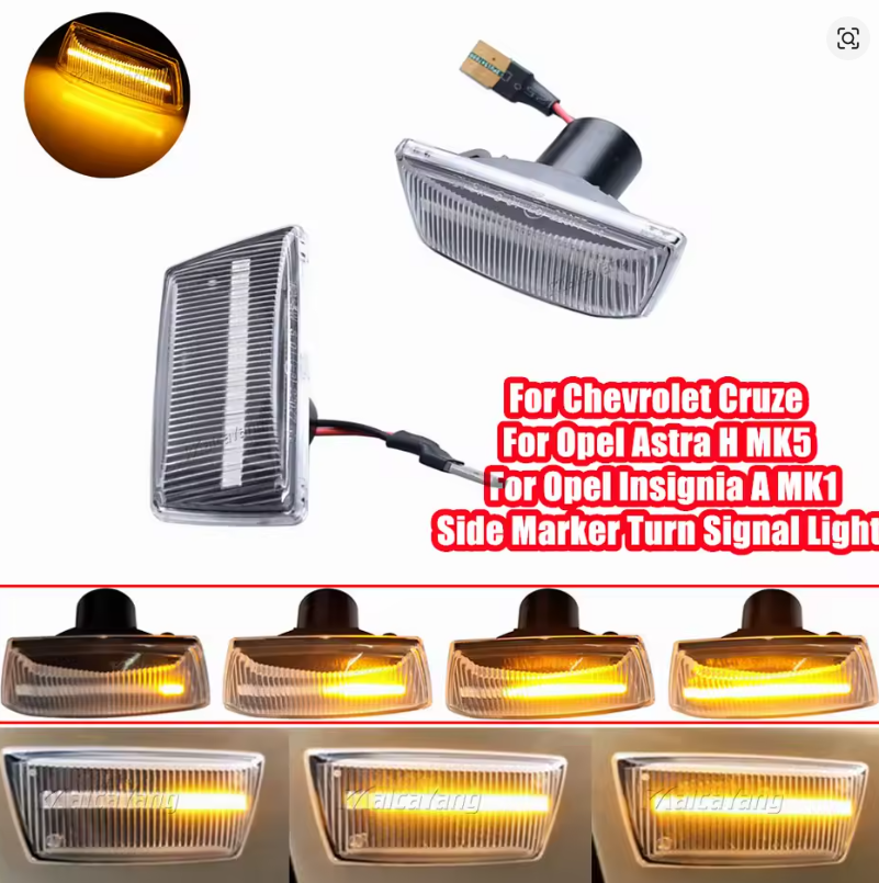 Φλας Led Dynamic για 0PEL-CHEVROLET- 2 Τμχ CRYSTAL