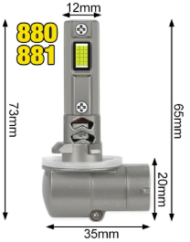 Λάμπες Αυτοκινήτου H27/880/881 LED Canbus-100W/6500K-2τμχ