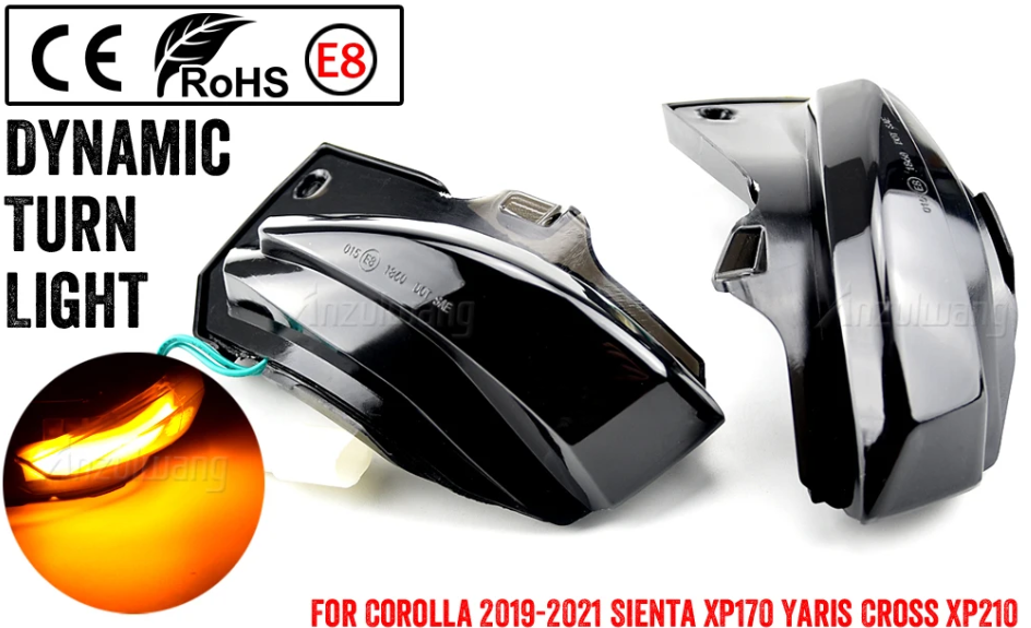 Φλας Led Dynamic για TOYOTA COROLLA/YARIS CROSS- 2 Τμχ SMOKED