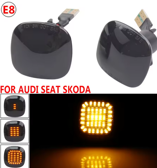 Φλας Led Dynamic για AUDI-SEAT-SKODA- 2 Τμχ SMOKED