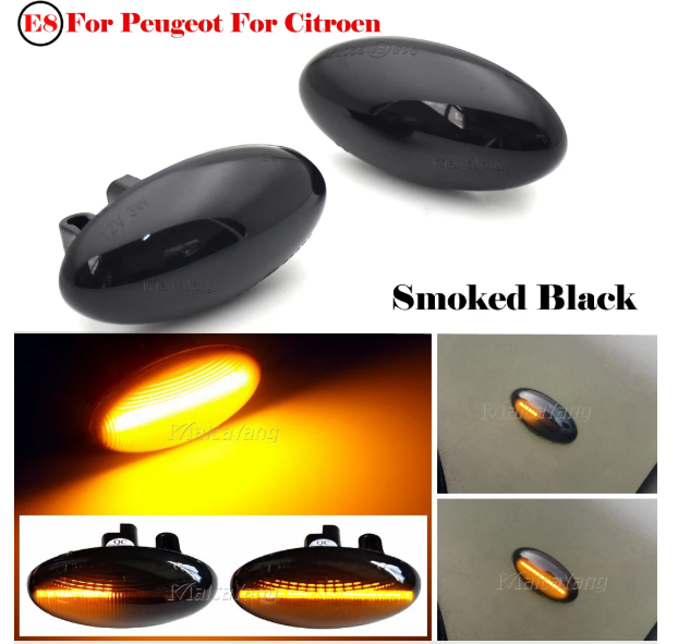 Φλας Led Dynamic για PEUGEOT/CITROEN- 2 Τμχ SMOKED
