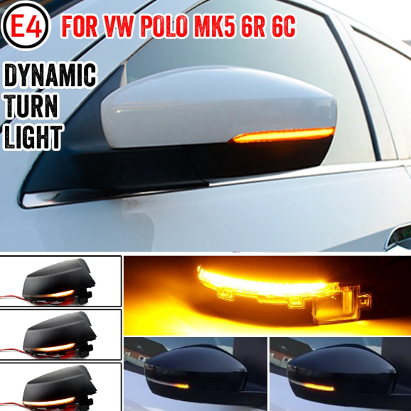 Φλας Led Dynamic για VW POLO MK5- 2 Τμχ SMOKED
