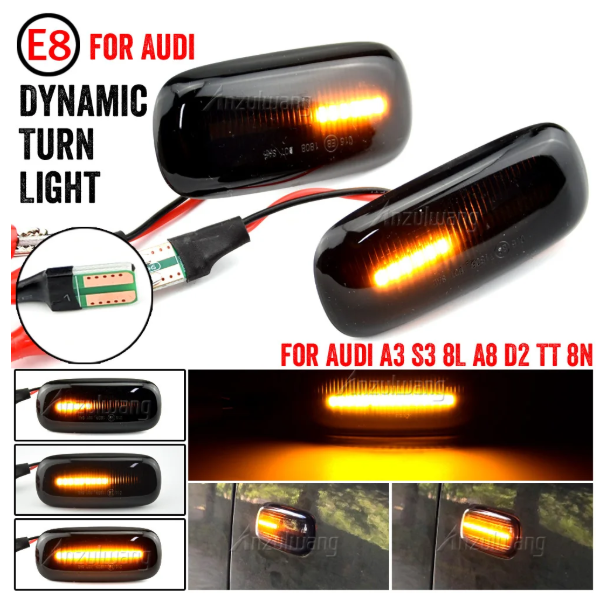 Φλας Led Dynamic για AUDI - 2 Τμχ SMOKED