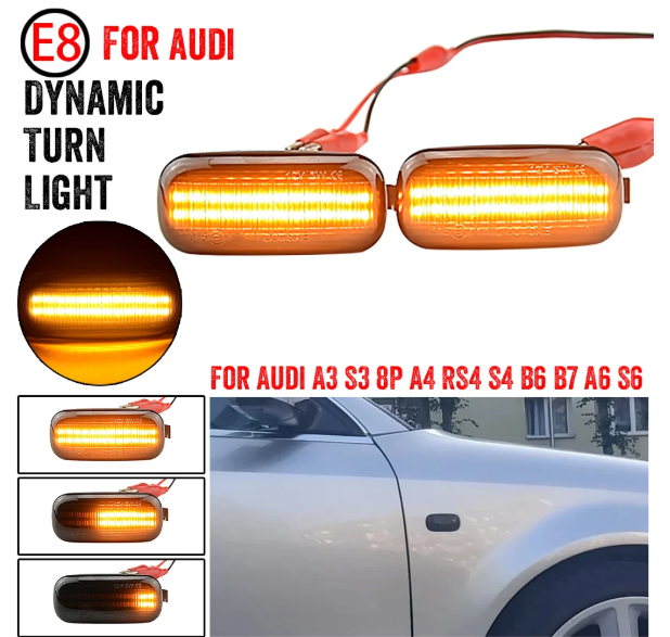 Φλας Led Dynamic για AUDI - 2 Τμχ CRYSTAL