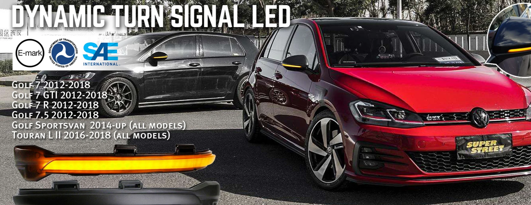 Φλας Led Dynamic για VW GOLF MK7/TOURAN- 2 Τμχ SMOKED
