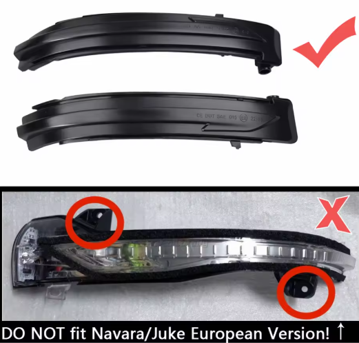 Φλας Led Dynamic για NISSAN QASHQAI/XTRAIL/NAVARA- 2 Τμχ CRYSTAL