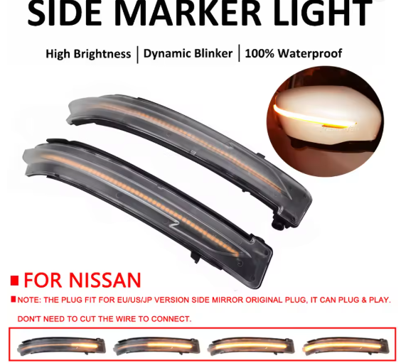 Φλας Led Dynamic για NISSAN QASHQAI/XTRAIL/NAVARA- 2 Τμχ CRYSTAL