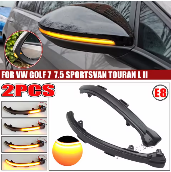 Φλας Led Dynamic για VW GOLF MK7/TOURAN- 2 Τμχ SMOKED