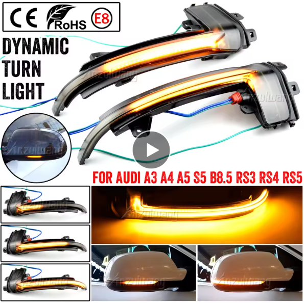 Φλας Led Dynamic για AUDI A3/A4/A5/A6/A8Q3- 2 Τμχ SMOKED