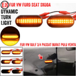 Φλας Led Dynamic για VW-FORD-SEAT-SKODA- 2 Τμχ SMOKED