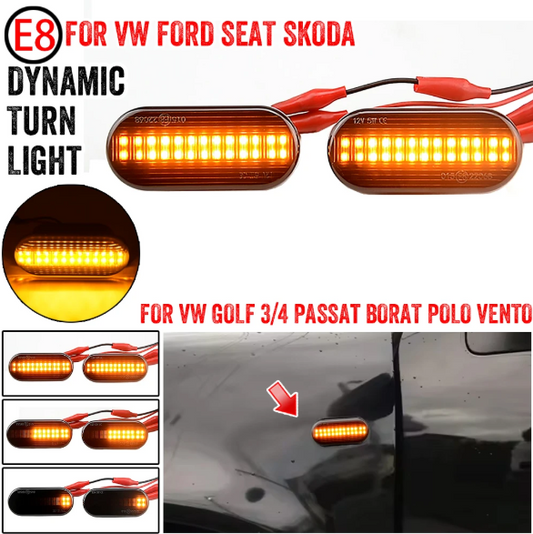 Φλας Led Dynamic για VW-FORD-SEAT-SKODA- 2 Τμχ SMOKED