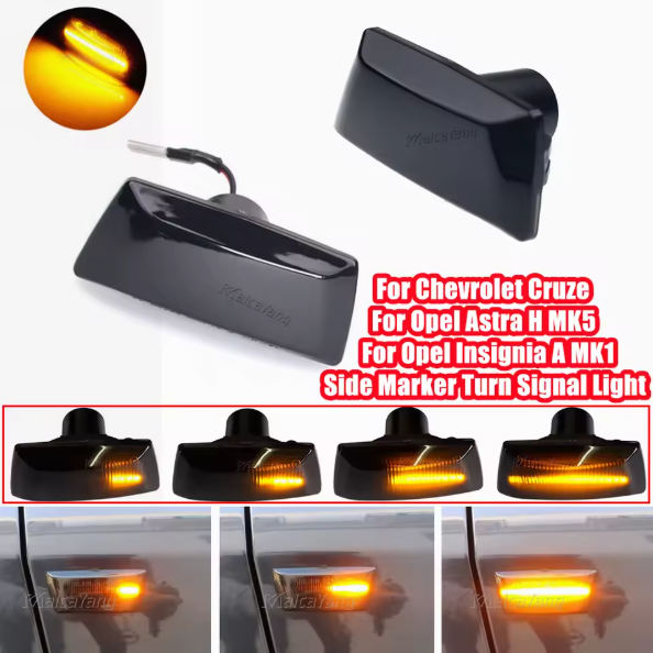 Φλας Led Dynamic για 0PEL-CHEVROLET- 2 Τμχ SMOKED