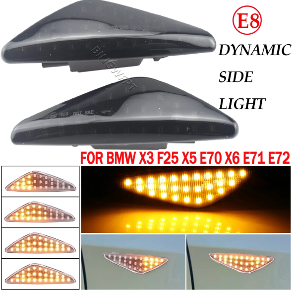 Φλας Led Dynamic για BMW X3/X5/X6- 2 Τμχ SMOKED