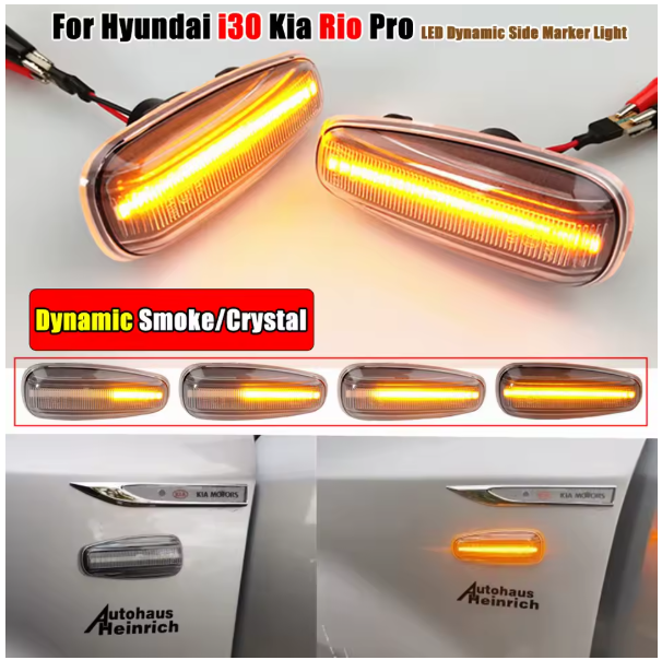 Φλας Led Dynamic για HYUNDAI/KIA- 2 Τμχ SMOKED
