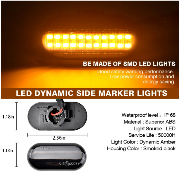 Φλας Led Dynamic για NISSAN/OPEL/RENAULT/SMART/DACIA- 2 Τμχ SMOKED