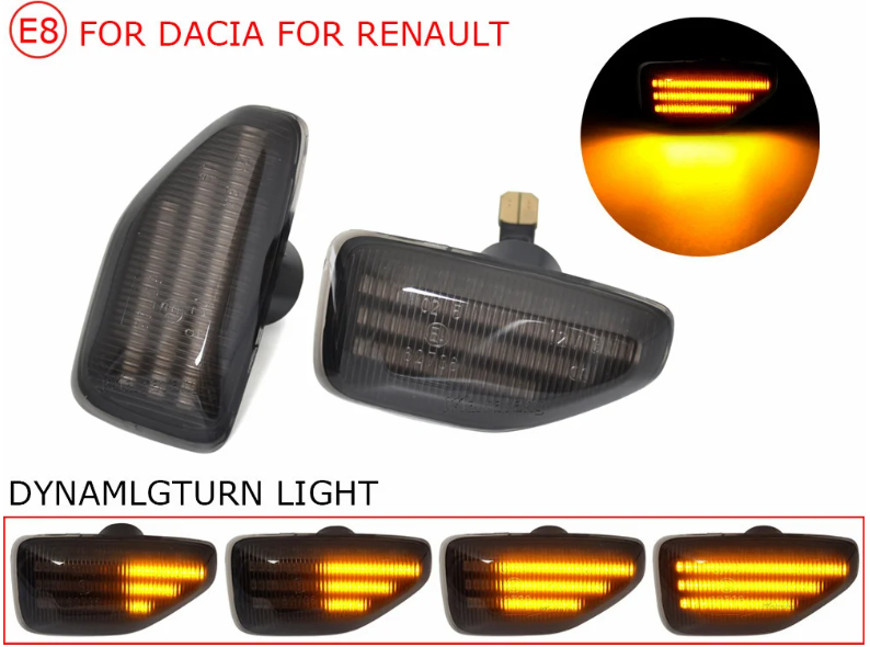Φλας Led Dynamic για DACIA/RENAULT- 2 Τμχ SMOKED