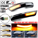 Φλας Dynamic Led για Ford Focus Mk2/Mk3-Mondeo Mk4  SMOKED 2τμχ