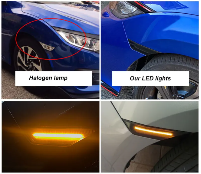 Φλας led για Honda civic 10th 2016-  SMOKED 2τμχ