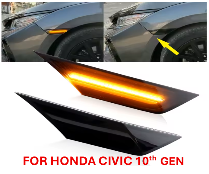 Φλας led για Honda civic 10th 2016-  SMOKED 2τμχ