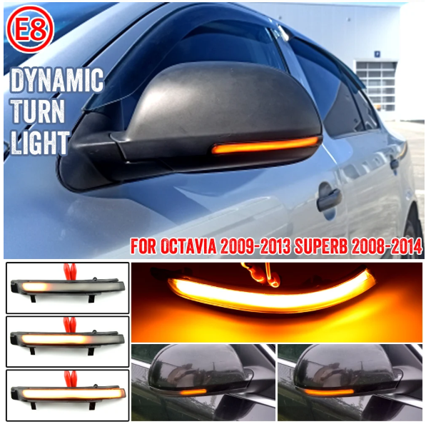 Φλας Led για Skoda Octavia 5 / Superb 2τμχ SMOKED