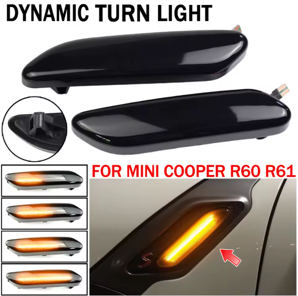 Φλας Led Dynamic για MINI COUNTRYMAN / PACEMAN- 2 Τμχ SMOKED