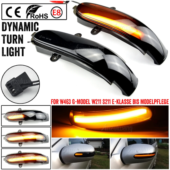 Φλας Led Dynamic για Mercedes Benz C W203/W211/S203/CL203- 2 Τμχ SMOKED