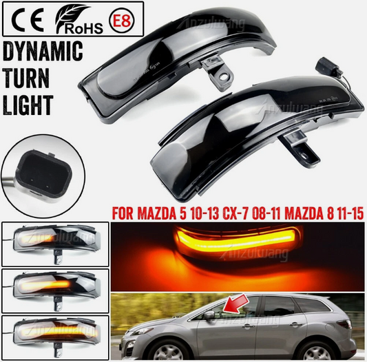 Φλας Led Dynamic για Mazda CX-7/ 5 /  8 MPV- 2 Τμχ SMOKED