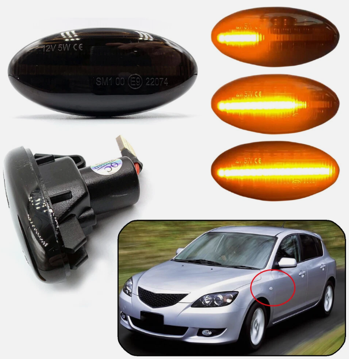 Φλας Led Dynamic για MAZDA 2/3/5/6 /BT-50/ MPV II - 2 Τμχ SMOKED